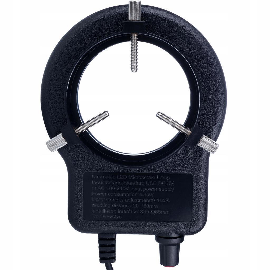 Rosfix Oświetlenie Pierścieniowe LED 144 Diody – Zasilanie USB 5V | Regulacja Jasności 0–100% | Średnica Montażu 30–65 mm