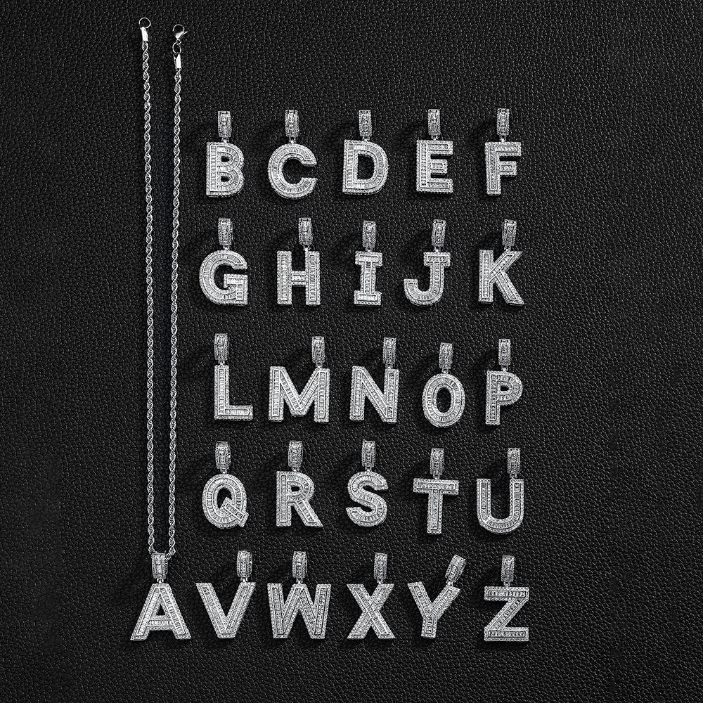 Letter Pendant Copper Inlaid Zircon Necklace Personalized Niche Design Men'S And Women'S Pendant Necklace