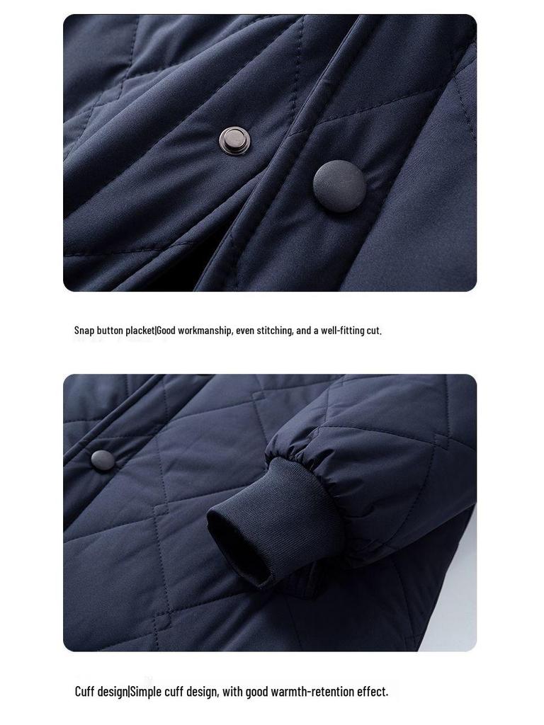 Men's Thickened Velvet Cotton-Padded Winter Jacket for Middle-Aged & Elderly