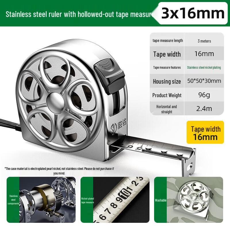 Shengda 3M Stainless Steel Retractable Tape Measure