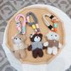 Cartoon Plush Bear Keychain Funny Key Ring Cute Bag Hanging Charms  Girls