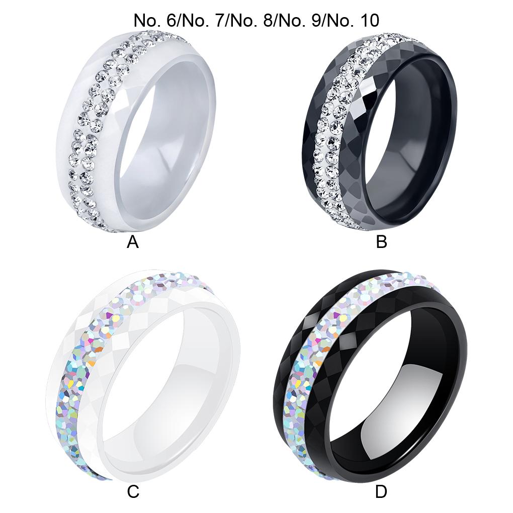 WUUISDNX Durable Ceramic Ring For Fashionable Women Versatile And Stylish Fashion Rings Ceramics Rings For Wedding Women Rings, white, Size 9