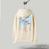 Mens Oversized Hooded Sweatshirt With Reversed Hook Print Loose Fit Cotton Pullover Fall Streetwear