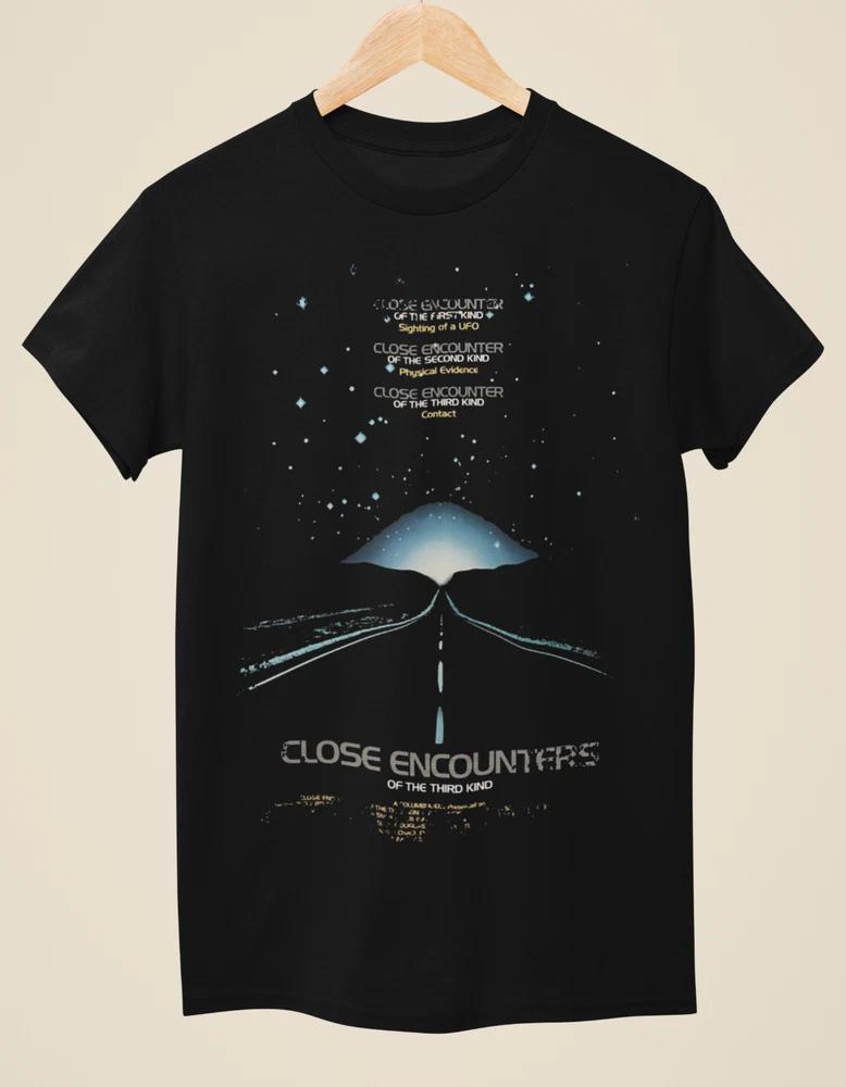 Close Encounters Of The Third Kind Movie Poster Inspired Unisex Black TShirt S
