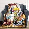 Customizable Seven Deadly Sins1 Throw Blanket – Personalized Name, All-Season Cozy Snug Blanket, Machine Washable, Personalized Blanket