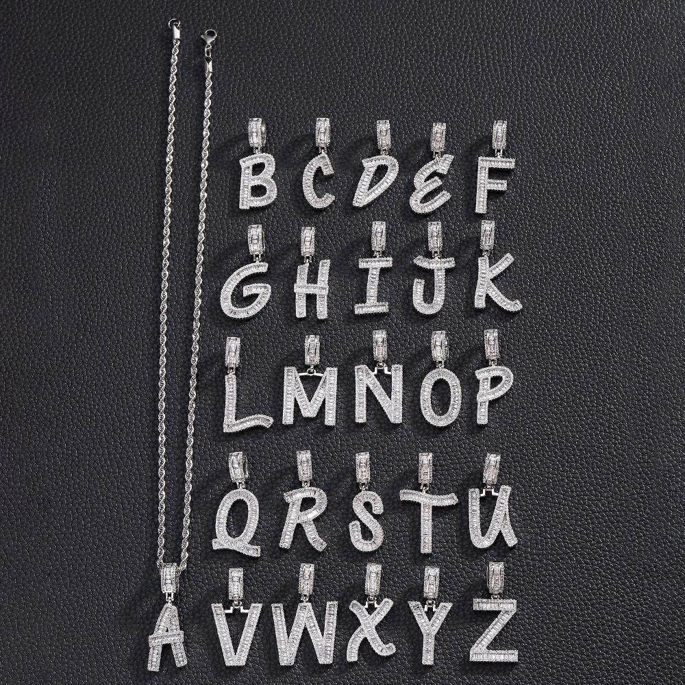 Hip Hop Letter Pendant Zircon Necklace Popular Instagram Personalized Accessory Niche Design Men's and Women's Pendant Necklace