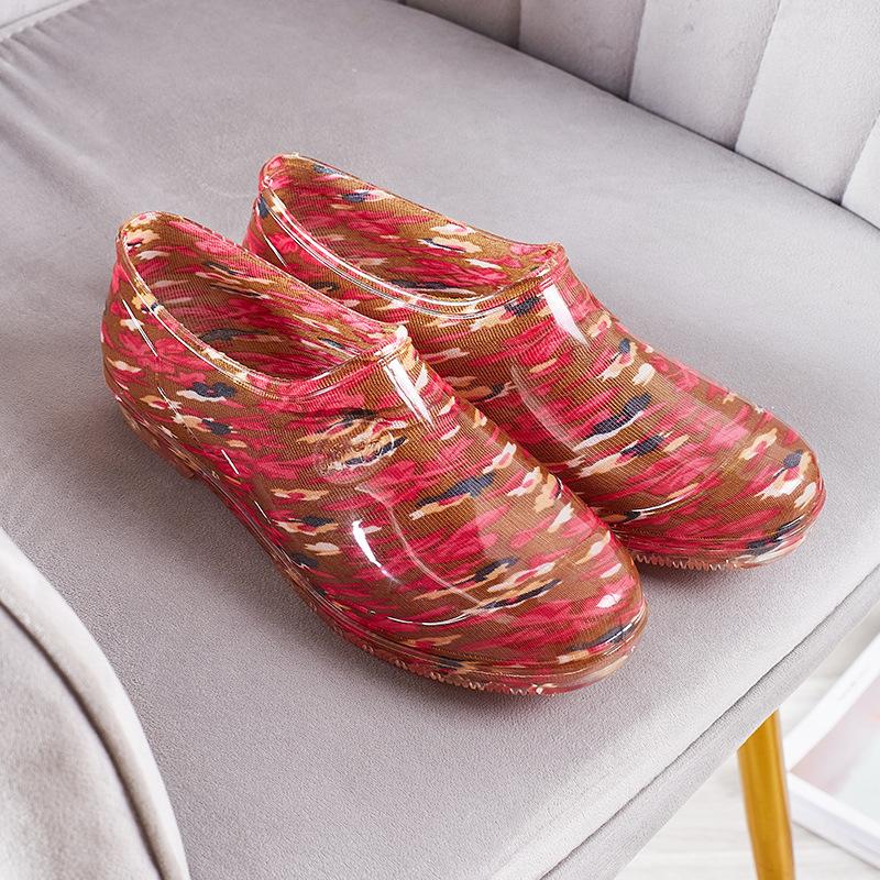 Spring and Autumn Low Cut Women's Rainshoes Fashion Kitchen Work Anti Slip Waterproof Rubber Shoes