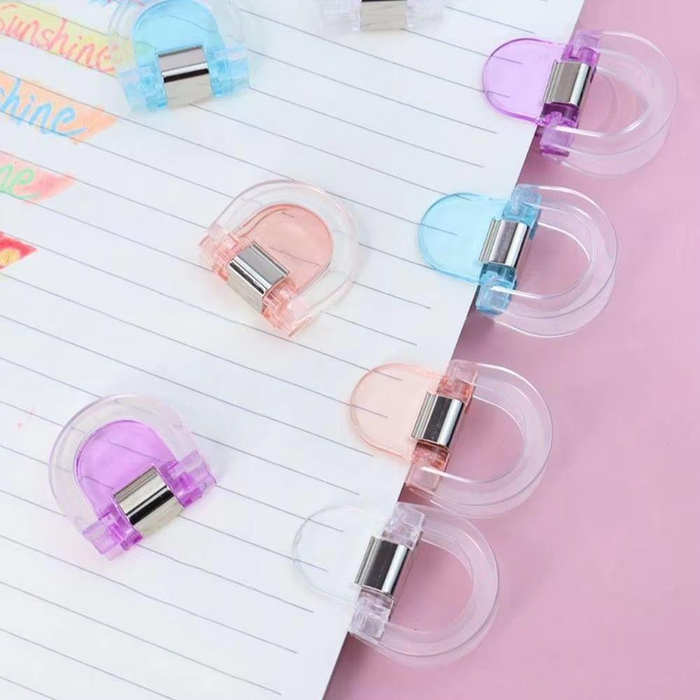 10Pcs Transparent Book Label Clip Strong Clip Paper Clips Set Durable Trouser Leg Clips  Office Use
