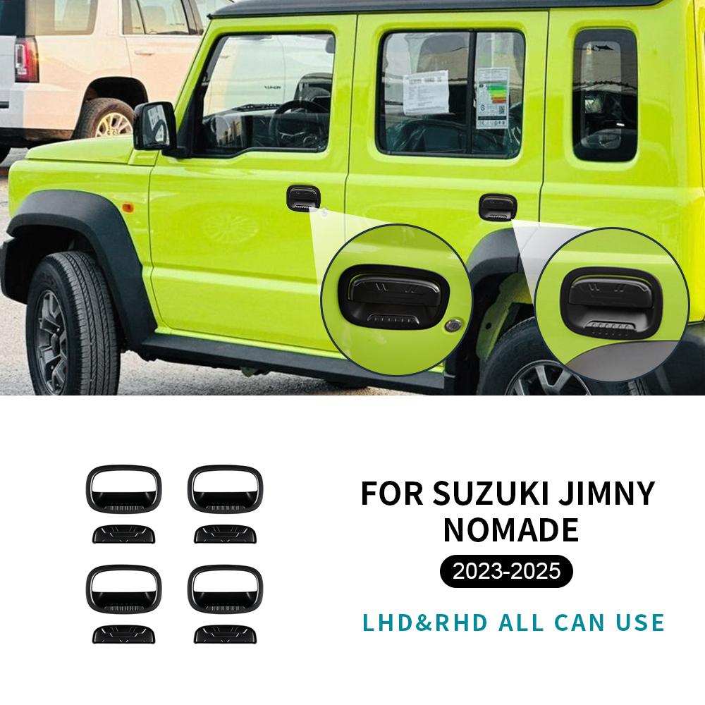 Car Outer Door Trim For Suzuki Jimny 2/4-Doors Nomade 2018-2025 Rear Trunk Cover Auto Handle Frame Matte Black Accessories
