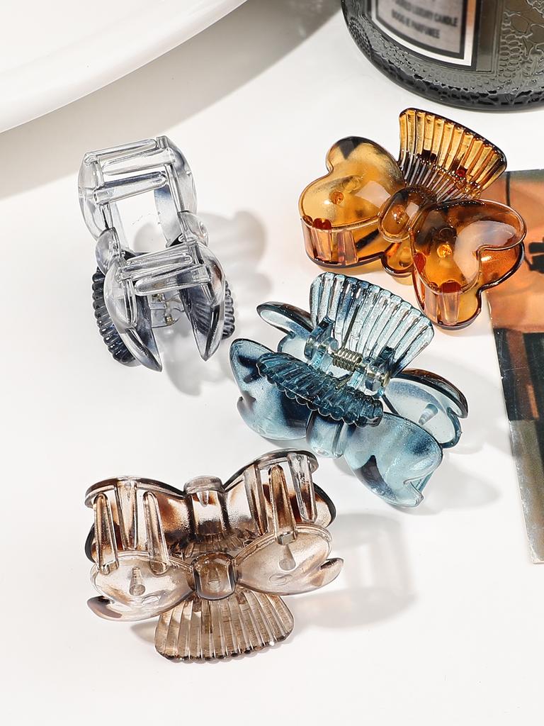 6 Pcs French Butterfly Hair Claw Clips,Small Leopard Hair Barrettes,Tortoise Bow Jaw Clips,Hair Accessory for Women Girls