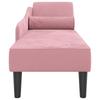 Pink Velvet Chaise Longue with Cushion