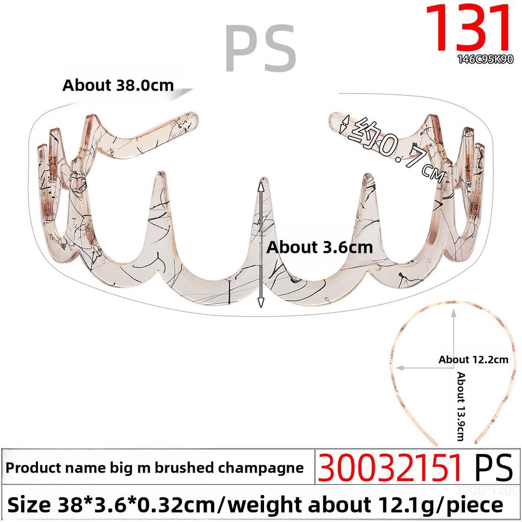 Mattiertes Haarband Sommer Gesichtsreinigungs-Stirnband Make-up Rutschfest Wellenförmig Gezahnt Pony Unsichtbare Haarspange