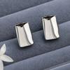 1 Pair Chunky Earrings for Women, Silver/Gold Statement Drop Stud Earrings, Geometric Square Jewelry Gift