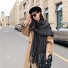 Luxury Faux Mink Scarf Women Men Solid Color Winter Warm Shawl Korean Style Chic Neck Wrap 208x70cm