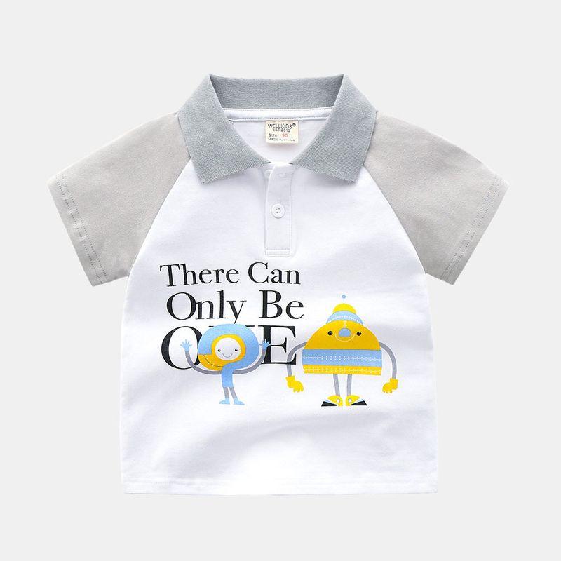 Short-Sleeved T-Shirt, Summer Boys' Polo Shirt, Half-Sleeved Top, Lapel Whale Kidsren's Clothing, Pullover for Small and Medium-Sized Kidsren