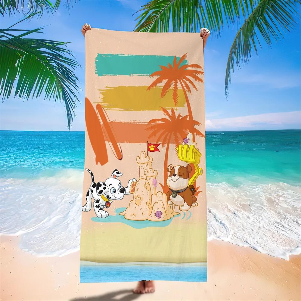 Cartoon Wang Wang Team Animation Beach Towel Children Quick Drying Bath Towel Microfiber Class A Towel Beach Supplies