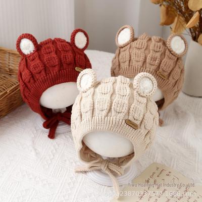 Autumn-Winter Cute Wool Toddler Hat with Ear Protection