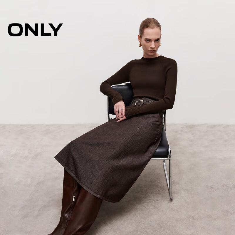 ONLY Women's Faux Two-Piece Knit Patchwork A-Line Mid-Length Dress