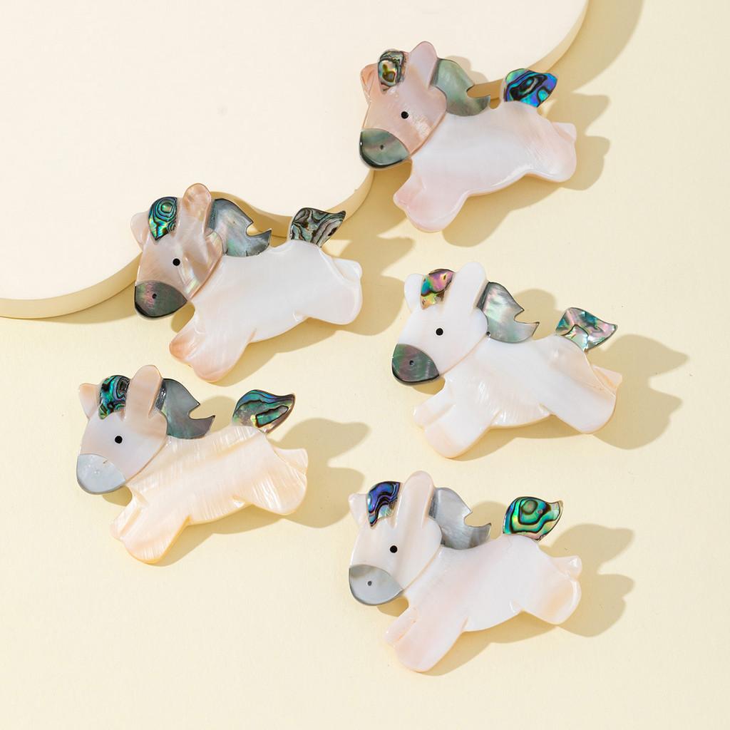 Animal Shell Brooch Handmade Natural Shell Pony Fashion Accessory For Women