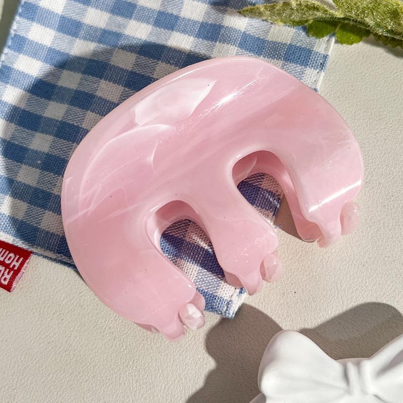 M-shaped Pumpkin Claw Clip High-end Marble Ponytail Hair Clip Back of The Head Updo Shark Clip Hair Accessory