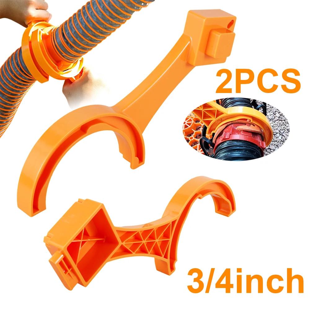 2Pcs 3/4inch RV Sewer Fitting Wrench Set Plastic RV Sewer Hose Connection Wrench Multi-purpose Sewer Covers