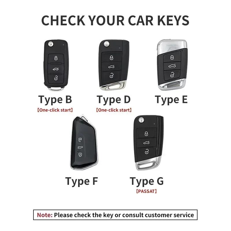 Kožený obal na klíč od auta Fob Přívěsek na klíče pro VW Volkswagen Golf 7 MK7 Tiguan MK2 pro Ateca Leon FR Ibiza Škoda Octavia Kodiaq