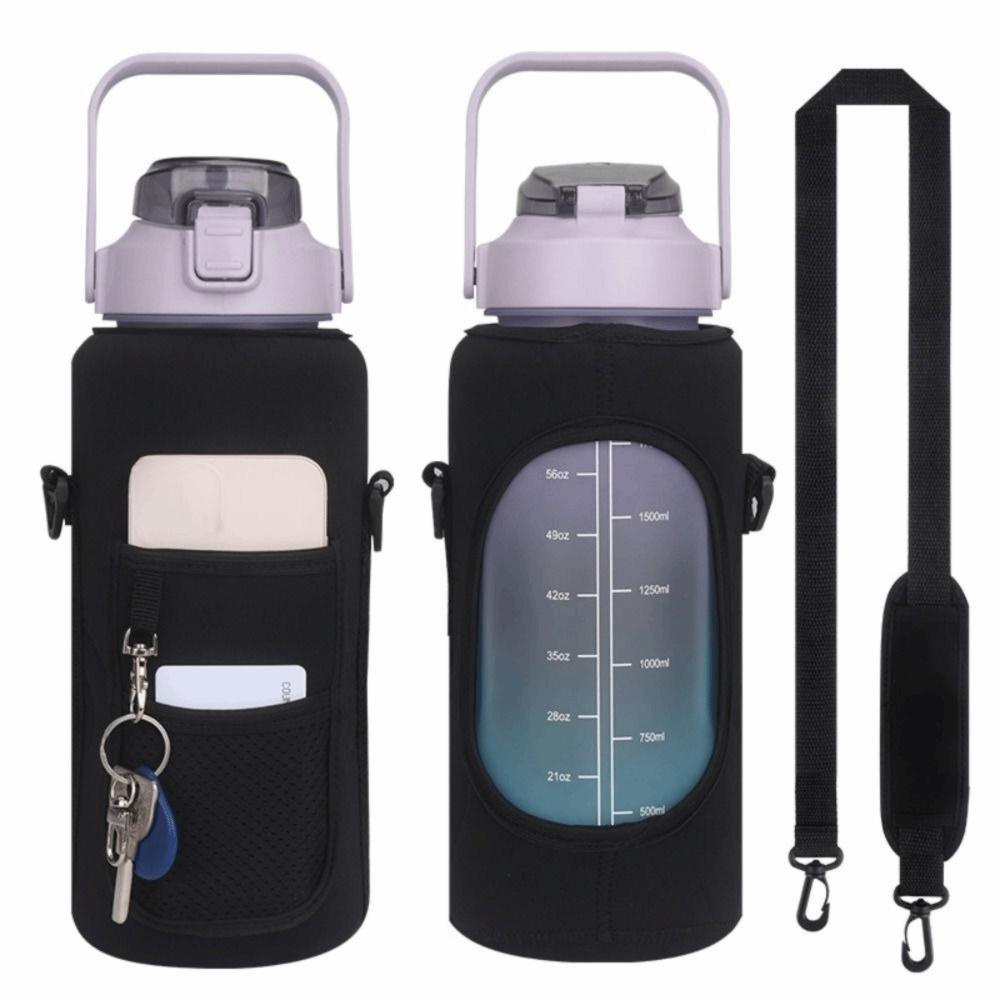 Neoprene Sport Water Bottle Cover Adjustable Shoulder Strap Tumbler Holder Bag  Tumbler