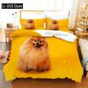 Pomeranian Nevresim Takımı Hayvan Köpekler Yatak Takımı 3D Sevimli Evcil Hayvan Yatak Örtüleri Gençler İçin Çift Kişilik Queen King Boy Polyester Yorgan Kılıfı