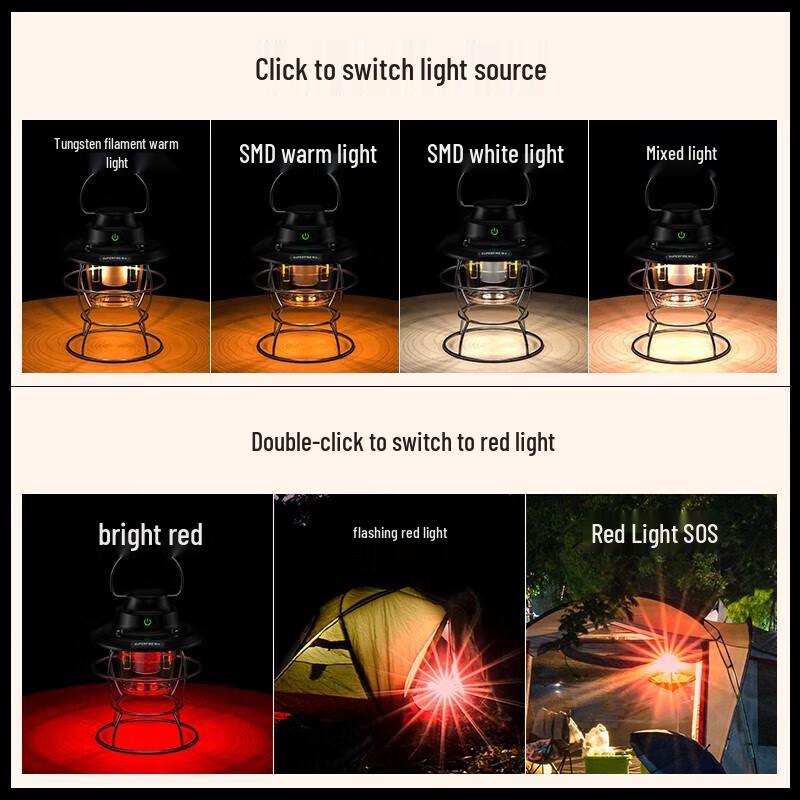 T58 Multi-function Retro Outdoor Camping Lantern