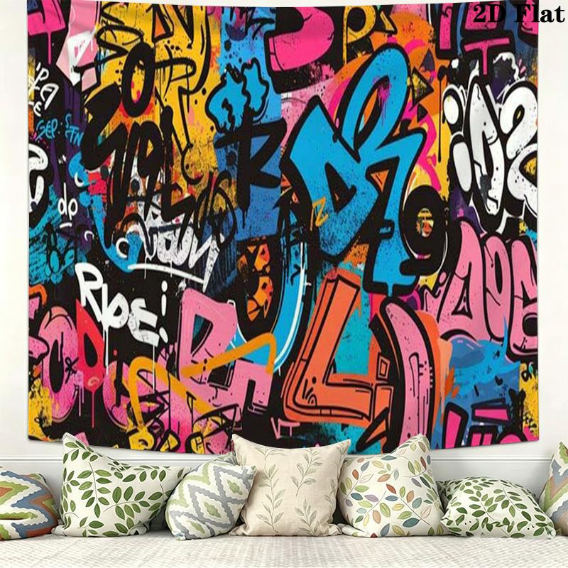 Hip pop Wall Tapestry Aesthetic Wall Hanging Printed Fabric Blanket Decorative Tapestries for Bedroom Living Room Home Decor
