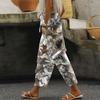 Women's fashion printed drawstring pocket elastic waist casual pants