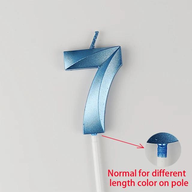 0-9 Numer Candle Pink Blue Happy Birthday 3D Number Candles Cake Topper Decoration Baby Shower Supplies Wedding Party Decor