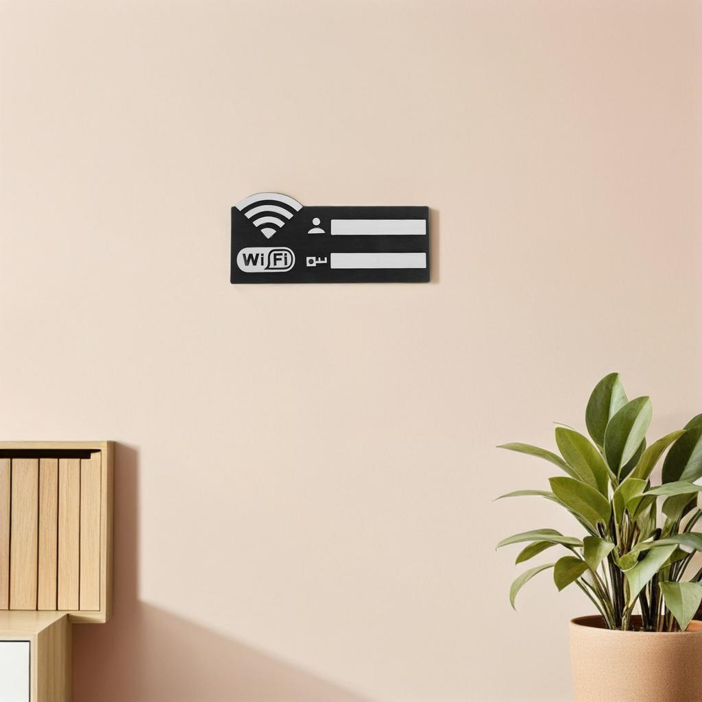 2Pcs Wooden WiFi Password Sign for Guest Room Wall Mount Network Password Board Office Hotel Restaurant Display