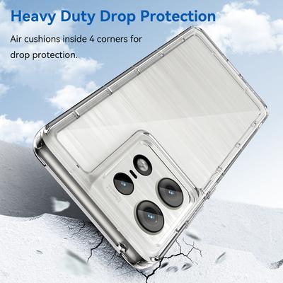 For Motorola Edge 50 Pro 5G Case Transparent Electroplating Buttons (Big Rear Lens Hole)