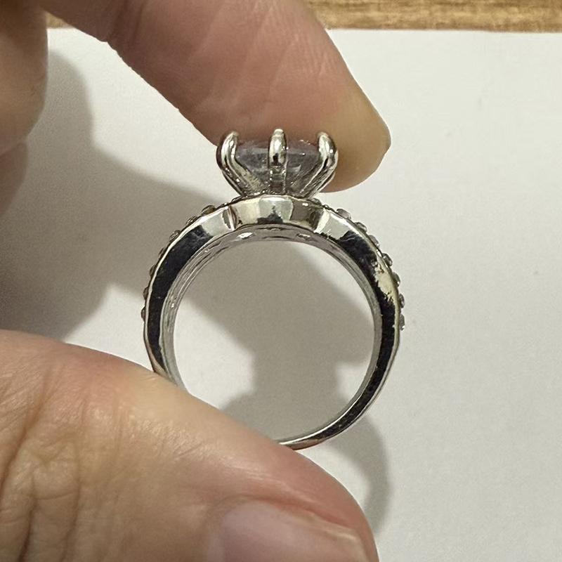 Huajie Shining Sparking Cubic Zirconia Hollow Rings for Women Wedding Engagement Ring Dazzling Accessories Trend