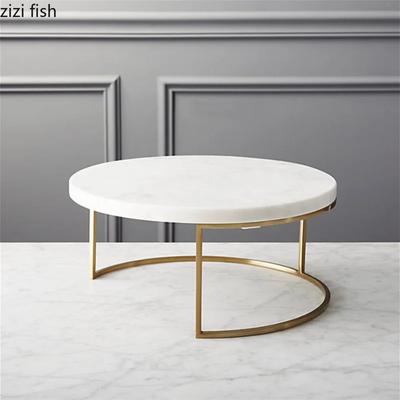 Iron Marble Cake Stand Dessert Tray Dim Sum Plate Display Stand Jewelry Tray Sushi Plate Snack Fruit Plates Refreshment Trays