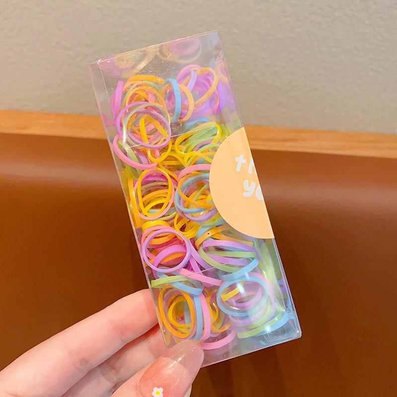 Children'S Colorful Disposable Rubber Band Candy Color Hair Band Cute Girl Baby High Elastic Rubber Band Hair Accessories