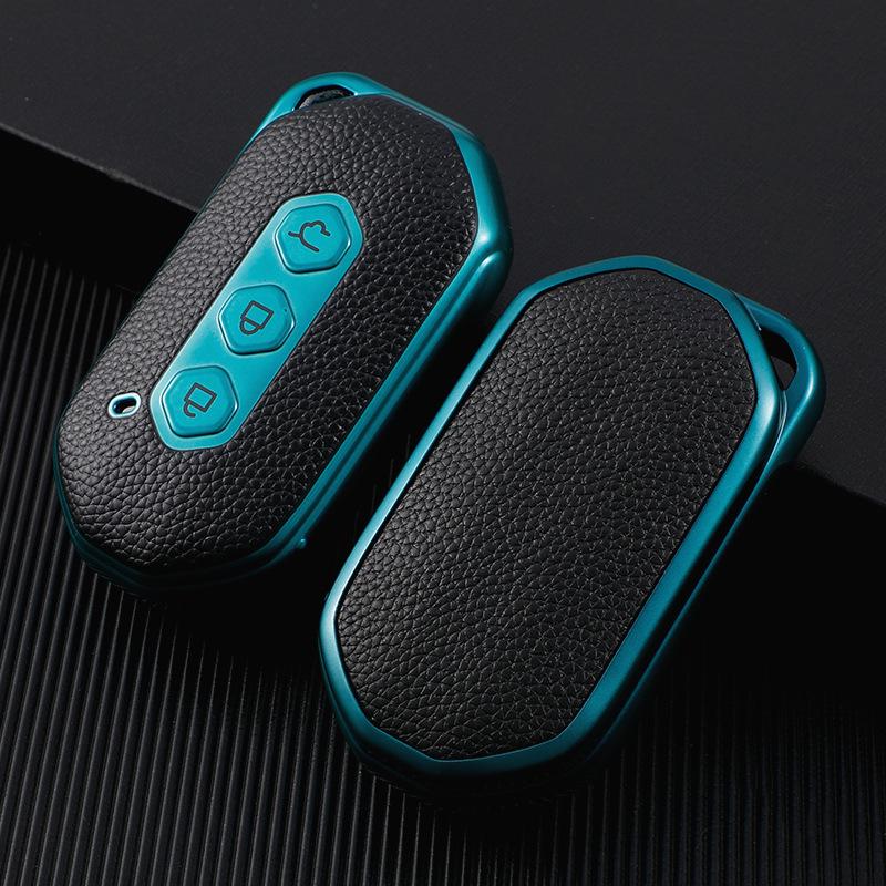 Wuling Capgemini Leather Remote Key Cover - Smart Protective Shell with Buckle for Men & Women