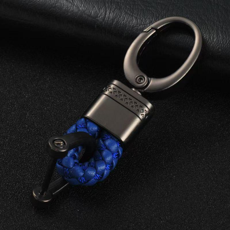 

Handcrafted Horseshoe Buckle Rope Keychain Gift Lace Big Head Buckle синий