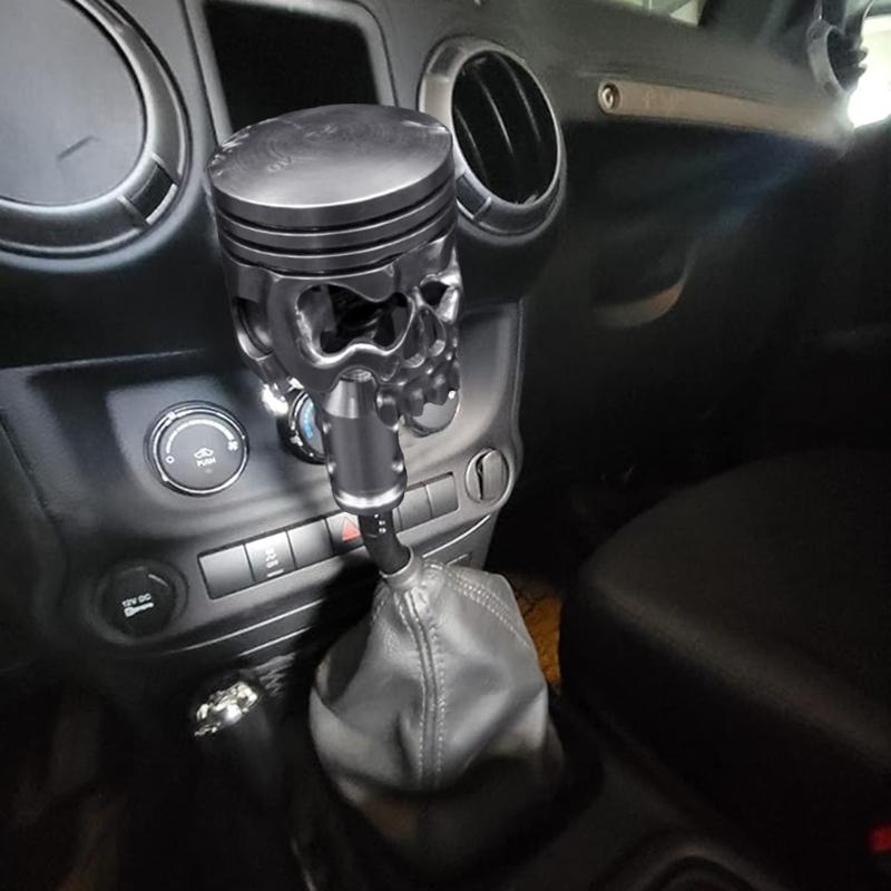 Car Stainless Steel Shifter Stick Knob Shifting Lever Handle Motorcycle Piston