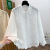 DIMANAF 2026 Women Blouse Plus Size New Autumn Shirt Long Sleeve Embroidery Lace Floral Casual Loose Cotton Lady Tops Shirts
