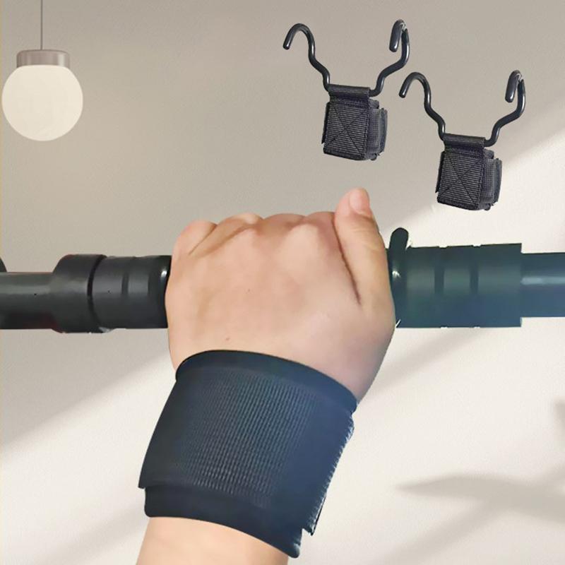 1/2Pcs Widened Steel Hook Grips Straps Weight Lifting Strength Training Gym Gloves Fitness Wrist Support Lift Strap Pull-Up Hook