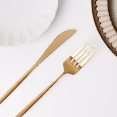 Avella Premium Brillant et Mat Vaisselle Couteau Or