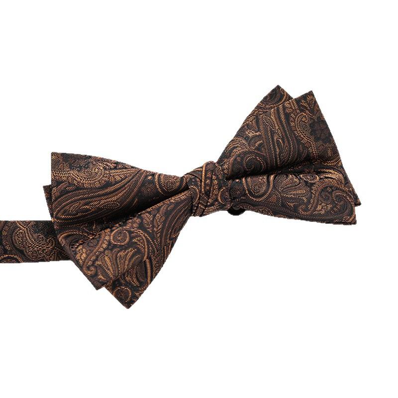 Men'S Korean Version Of Business Gold Coffee Bow Tie Fashion Banquet Wedding Retro Bow Suit Shirt Spot