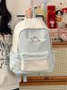 College Style Girl Backpack With Nylon Material And Colorblock Design For School Use