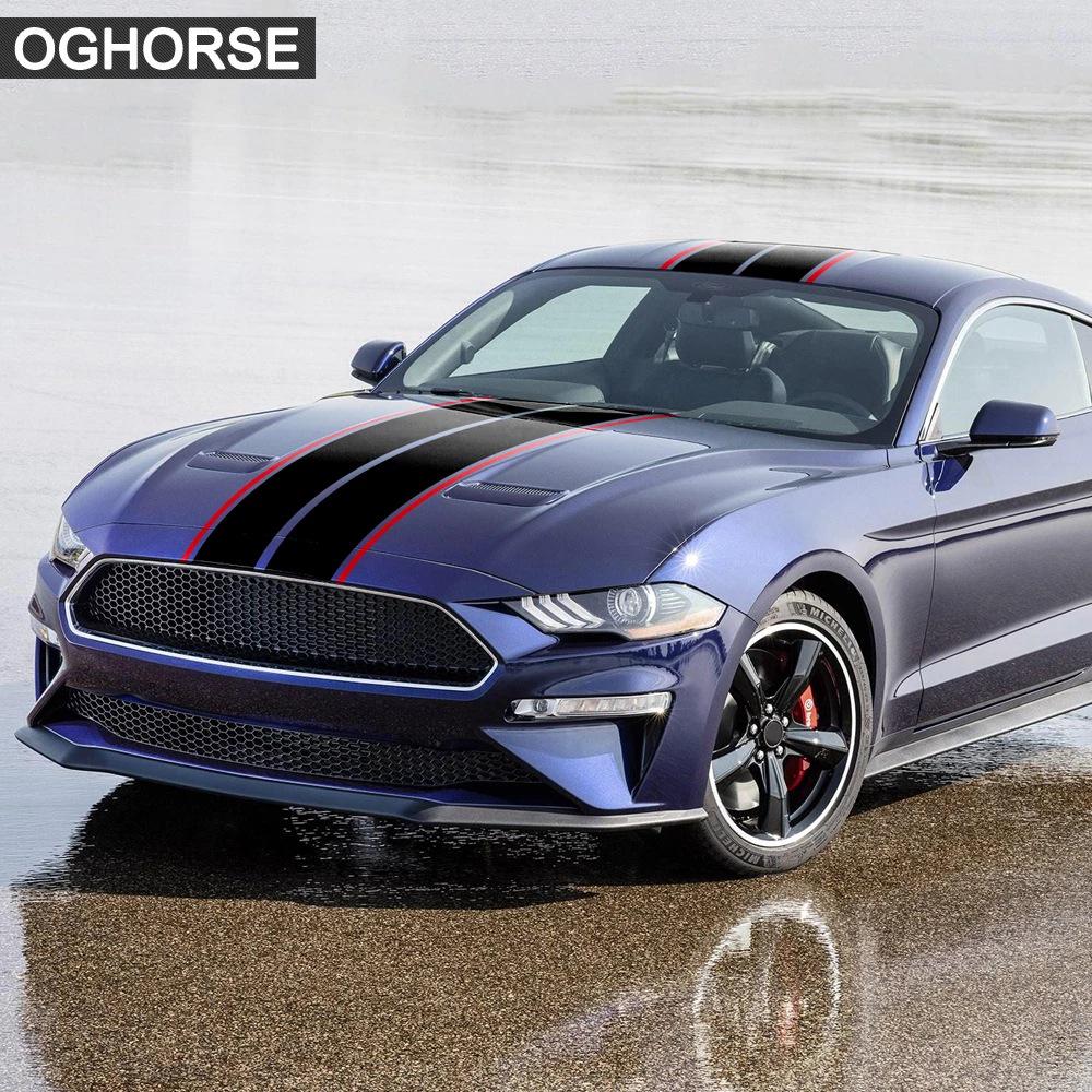 Autocolant decal pentru capotă cu dungi de curse Ford Mustang