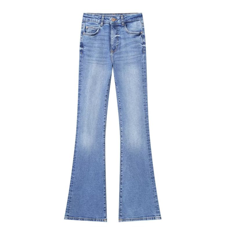 

Kaslead Fashion All-Match High Waist Speaker Denim Light Blue XS