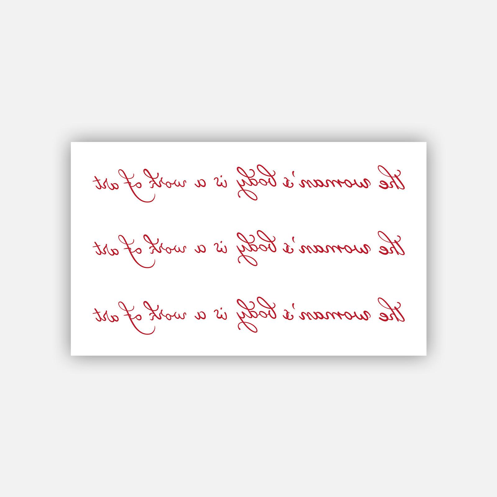 

Red English Flower-Shaped Tattoo Sticker, Waterproof And Long-Lasting, Sexy Collarbone Model, Simulated Tattoo Sticker. 6*10