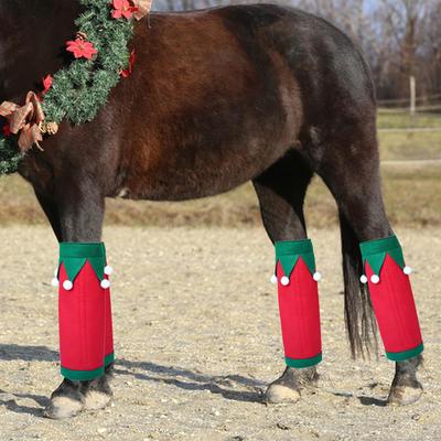 4 Peças Envoltórios de Perna de Cavalo de Natal Protetor Confortável, Equipamento, Acessório Reutilizável Respirável