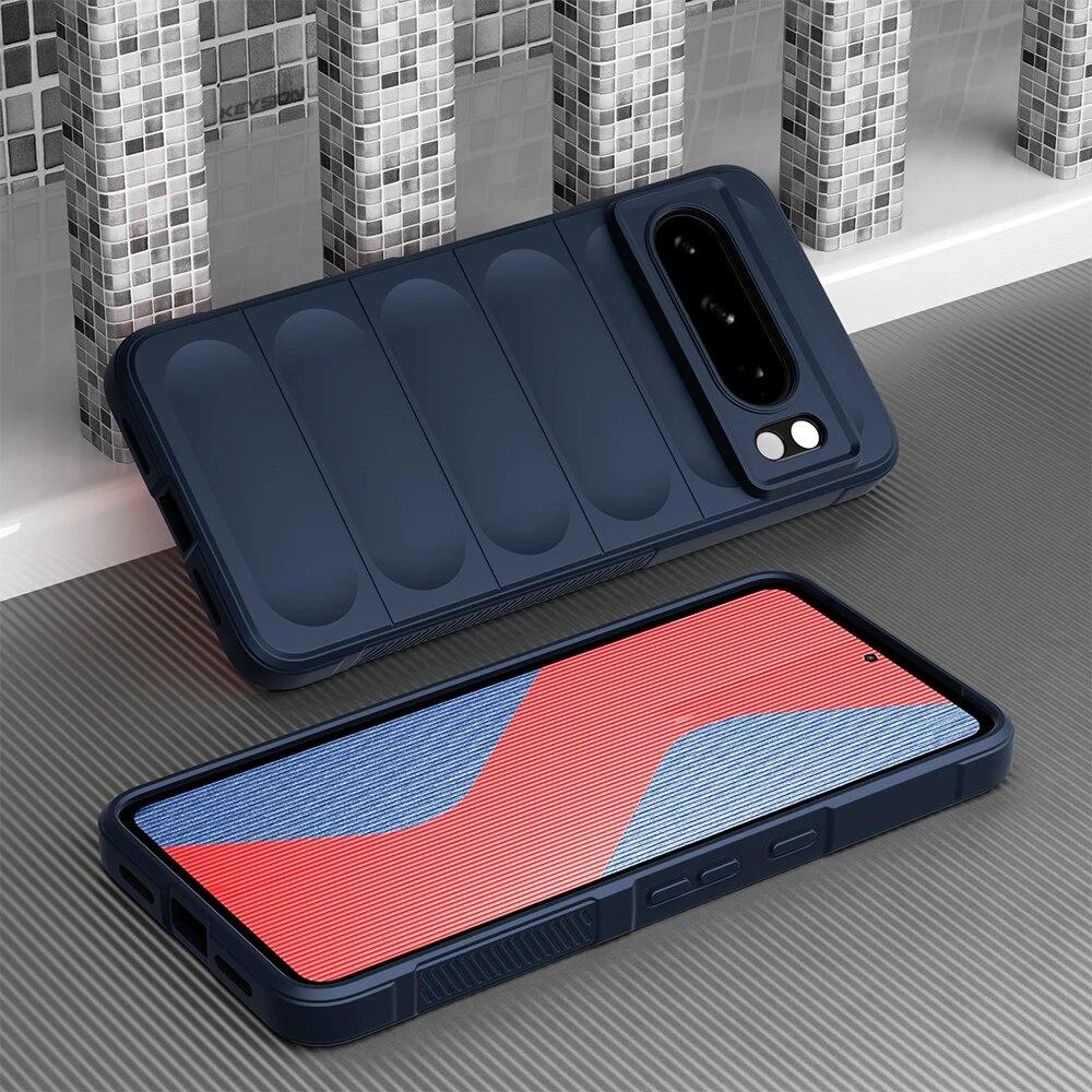 

Противоударный чехол KEYSION для Google Pixel 8 Pro 7 Pro 7A 6A, противоскользящая мягкая силиконовая задняя крышка для телефона Google Pixel 8 7 Pro 7A for Pixel 7 темно-синий